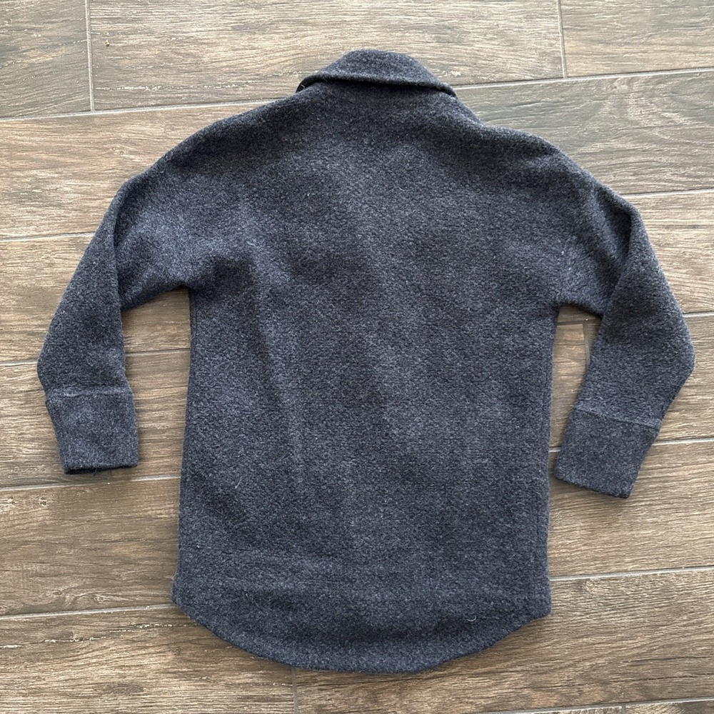 Eileen Fisher Boiled Wool Sweater Coat Women XS Gray 100% Wool Button Front - Picture 3 of 8